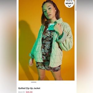 Forever 21 Quilted Zip Up Jacket